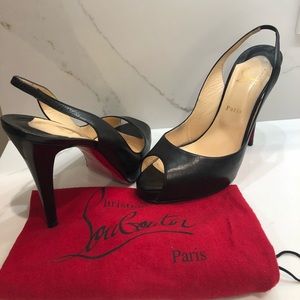 Christian Louboutin Sling Back Leather Pumps